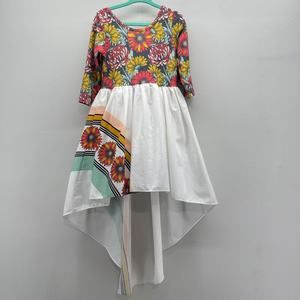 Oopsie Daisy Toddler Girls 3 Multicolor Red Gray Yellow‎ Floral High-Low Dress